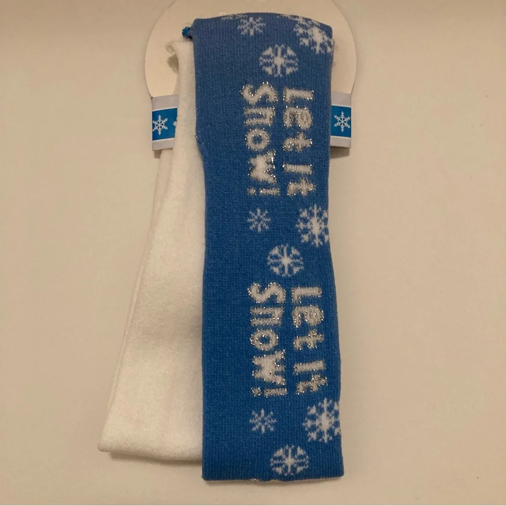 NEW Y2K 2pc Stretchy Winter Headbands Let It Snow Retro Hair Accessories